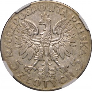 5 Gold Female Head 1932 ZZM Warsaw