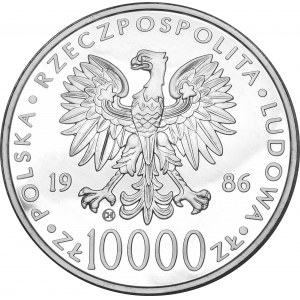 10 000 PLN Jan Pavel II. 1986