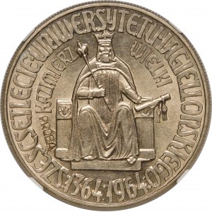 Próba 10 złotych Kazimierz Wielki 1964 - wklęsły napis