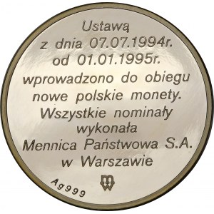 Medal - Nowa Moneta Polska - Złotogrosz - srebro