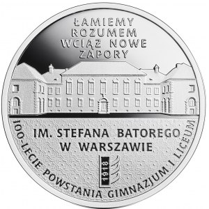 PLN 10, 2018 - 100th anniversary of the founding of the Stefan Batory Middle and High School in Warsaw.