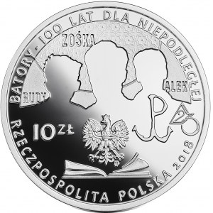 10 złotych 2018 - 100-lecie powstania Gimnazjum i Liceum im. Stefana Batorego w Warszawie