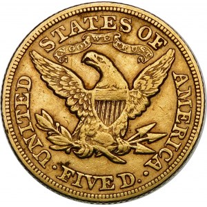 Vereinigte Staaten von Amerika, $5 1880, Philadelphia, Liberty Head