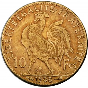 Frankreich, Dritte Republik, 10 Francs 1908, Paris