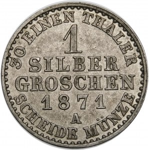 Nemecko, Prusko - Wilhelm I. (1861-1888), 1 strieborný groš 1871/A, Berlín