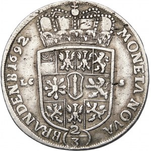Germany, Brandenburg-Prussia - Frederick III (1688-1701), 2/3 thaler 1692, Berlin