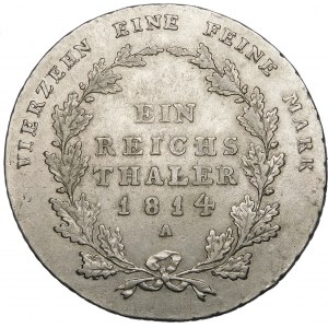 Německo, Prusko - Fridrich Vilém III (1797-1840), Thaler 1814 A, Berlín