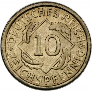 Germany, Weimar Republic (1918-1933), 10 reichsfenig 1926 G, Karlsruhe