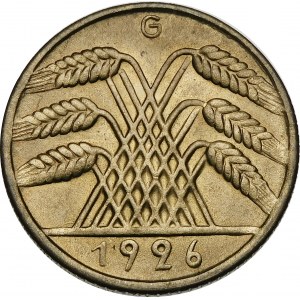 Německo, Výmarská republika (1918-1933), 10 reichsfenig 1926 G, Karlsruhe