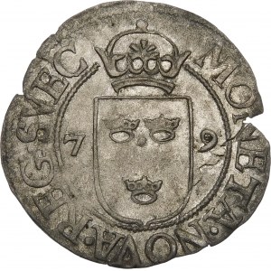 Sweden, John III (1568-1592), 1/2 öre 1579, Stockholm