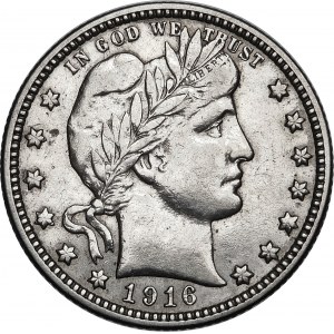 USA, 1/4 dolaru 1916, Barber Quarter Dollar
