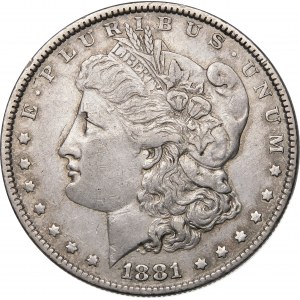 USA, 1 dolar 1881, Morganův dolar