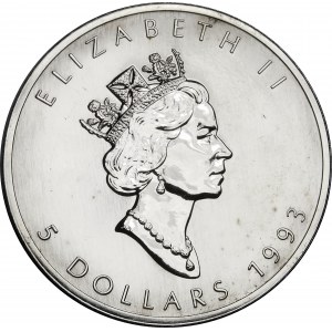 Kanada, 5 USD 1993 Javorový list