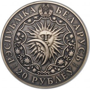 Białoruś, 20 rubli 2014, Znaki zodiaku - Byk