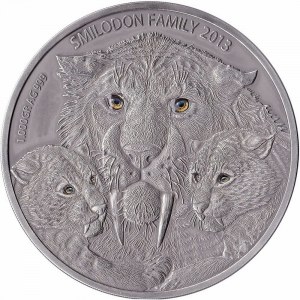 Burkina Faso, 10,000 francs 2013, Smilodon family