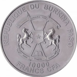 Burkina Faso, 10,000 francs 2013, Smilodon family