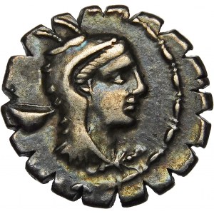 Römische Republik, L. Papius 79 v. Chr., Denarius serratus