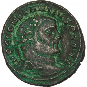Roman Empire, Constantius I Chlorus with Emperor Maximianus I, 1/2 Folisa, bronze 296 AD