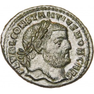 Cesarstwo Rzymskie, Constantius I Chlorus z Cesarzem Maximianus I, Folis, srebro 297-299 AD