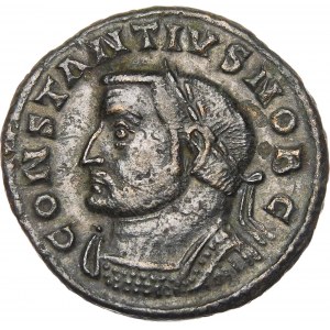 Roman Empire, Constantius I Chlorus with Emperor Maximianus I, Folis, bronze 296 AD