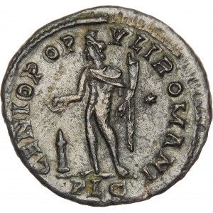 Roman Empire, Constantius I Chlorus with Emperor Maximianus I, Folis, bronze 296 AD