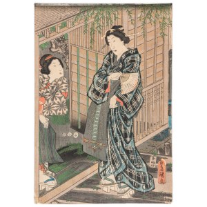 Kunisada Utagawa / Toyokuni III (1786-1865), Wizyta damy, 1847-1853