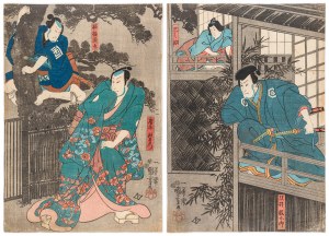 Utagawa Kuniyoshi (1798-1861), Miyamoto Musashi w zasadzce na nasłanych zabójców, 1847-1853