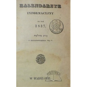 KALENDARZYK Informacyjny na rok 1837.