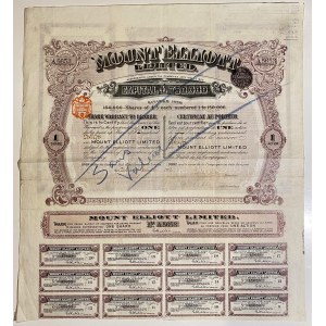 Australia Mount Elliot Limited Share Warrant 1 Share 1912