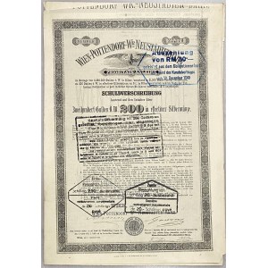 Austria Vienna 5% Loan Obligation of 200 Gulden 1874 Wien-Pottendorf-Wr.Neustädter-Bahn