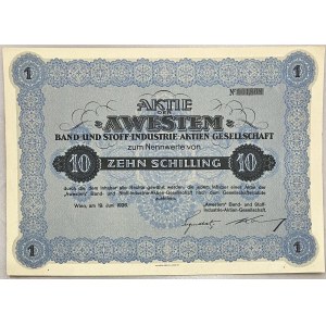 Austria Vienna Share 10 Schilling 1926 AWESTEM