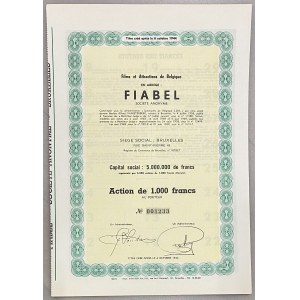 Belgium Brussels Share 1000 Francs 1944 Films et Attractions de Belgique: FIABEL
