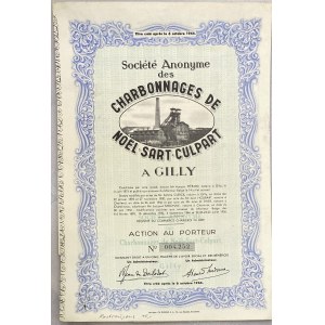 Belgium Charleroi Share 1944 Charbonnages de Noel-Sart-Culpart
