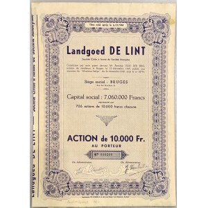 Belgium Bruges Share 10000 Francs 1949 Landgoed De Lint