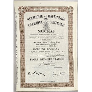 Belgium Brussels Beneficiary Share 1956 SUCRAF
