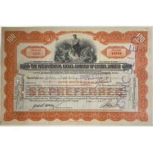 Canada International Nickel Company of Canada Limited Share 100 Shares 1930