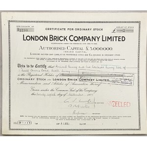 Great Britain London Ordinary Stock 12 Pounds 1948 London Brick Company Limited