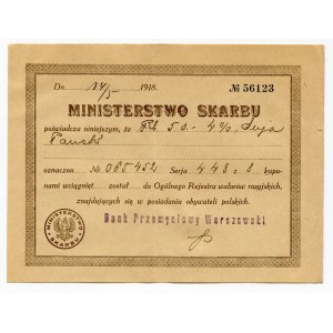 Poland Obligation 50 Roubles 1918 Treasury Note