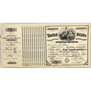 United States Virginia Internal Revenue Coupon 2-40/100 Dollars 1885 Manufactured Tobacco