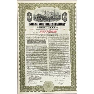United States New York 3-1/8% Gold Bond of 1000 Dollars 1945 Great Nothern Railroad Company