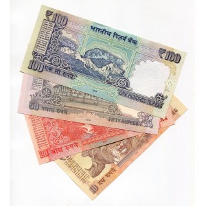 India 10 - 20 - 50 - 100 Rupees 2013