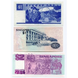 Singapore 2 x 1 Dollar & 2 Dollars 1976 - 1992