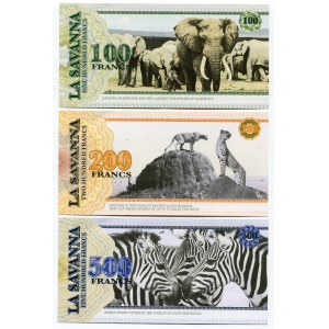 Africa Set La Savanna 100-200-500 Francs 2015