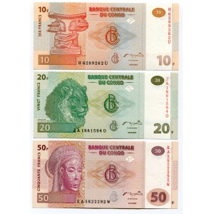 Congo Democratic Republic 10-20-50-100-200-500 Francs 2002 - 2007