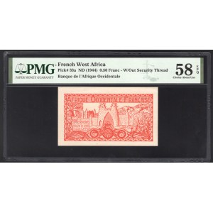 French West Africa 0.5 Franc 1944 PMG 58 EPQ