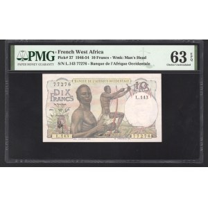 French West Africa 10 Francs 1954 PMG 63 EPQ