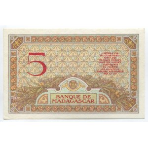 Madagascar 5 Francs 1937 RARE