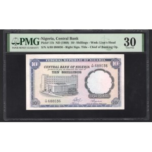 Nigeria 10 Shillings 1968 PMG 30 Rare