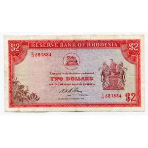 Rhodesia 2 Dollars 1972