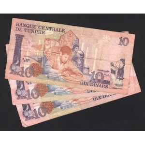 Tunisia 3 x 10 Dinars 1973